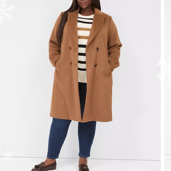 Lane Bryant Jackets & Blazers - LANE BRYANT NWT Women's Size 18/20 Tan Double-Breasted Coat 2X